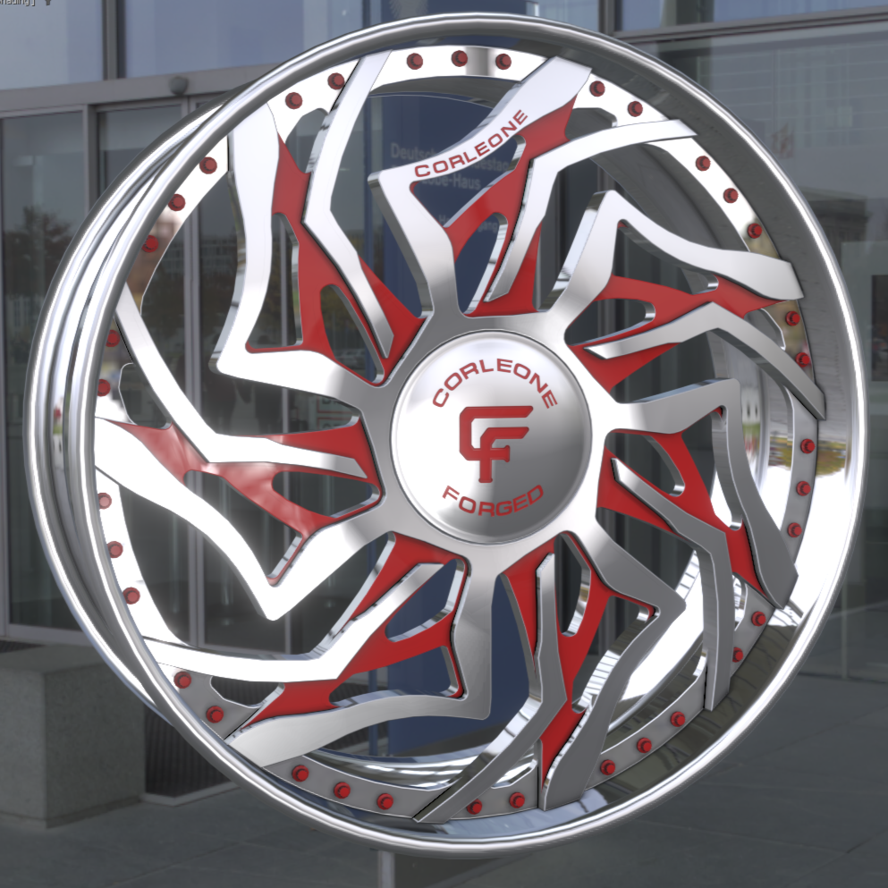 Corleon Red Rims Corleone Forged Destro SF-4076 Big Cap β Stunt Rim Shop